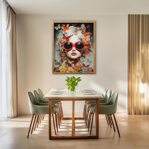 Posterizer 1 pcs-dreamy art-sunglasses wearing woman-Abstract & Modern Art-Inspirational Women's Art-Gift for Girls, Teens-Decor for Home & Office...