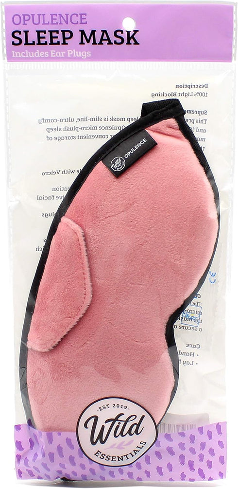 Dream Essentials Opulence Micro Plush Sleep Mask with Soft Foam Earplugs (Peacefully Pink)...