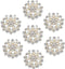 Hicarer 30 Pcs Pearl Rhinestone Flower Buttons Embellishments Craft Rhinestone Flatback Button Round Crystal for Jewelry Making Wedding Party Home...
