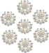 Hicarer 30 Pcs Pearl Rhinestone Flower Buttons Embellishments Craft Rhinestone Flatback Button Round Crystal for Jewelry Making Wedding Party Home...