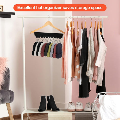 Hat Organizer Holder for Hanger & Room Closet, 1Pack Hat Rack Storage Clips, for Hang Baseball Hats Rack, Ball Caps, Winter Beanie & Accessories, ...