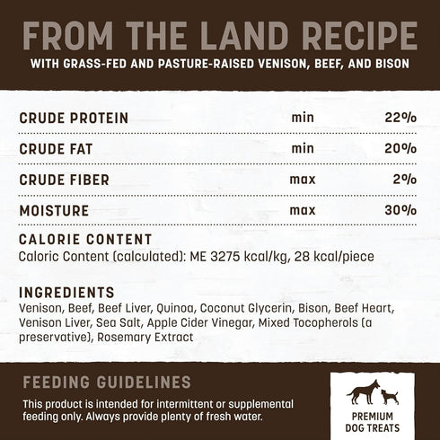 Earth Animal Wisdom Air-Dried from The Land Recipe Jerky Strips Dog Treats, 4 oz. Bag...