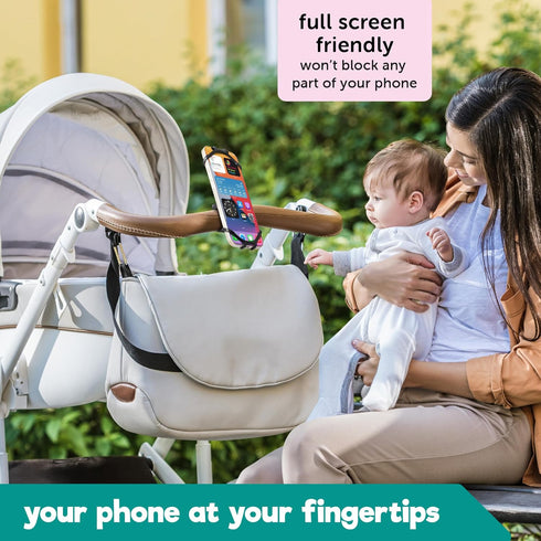 Hoovy Stroller Phone Mount | Silicone Stroller Phone Holder | Cell Phone Holder for Strollers, Shopping Carts, or Handlebars | Phone Holder Mount ...