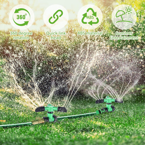 Sprinklers for Yard, 360 Degree Rotating Lawn Sprinkler, Water Sprinkler for Large Area Coverage, Garden Sprinkler for Kids,Easy Installtion& Irri...