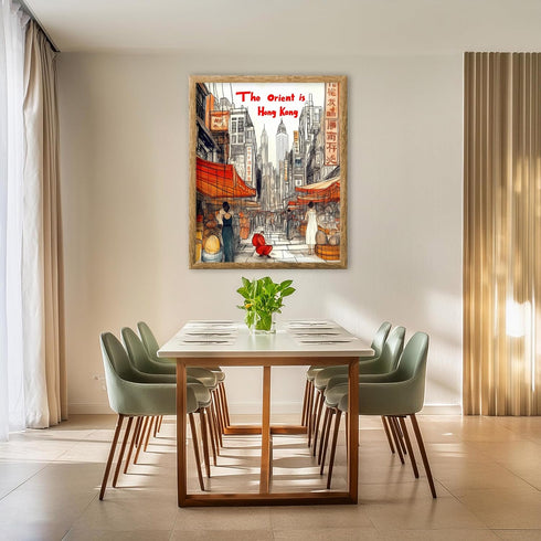 Posterizer 1 pcs-The orient is Hong Kong-retro travel poster 1-Adventure Wall Art-Vintage Art- Gift for Men Women Entrepreneur Teens- unframed wal...