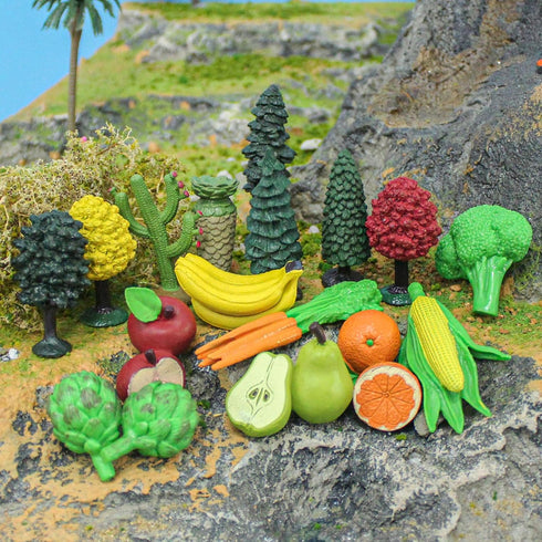 Toy Trees Toys Plastic Play Trees Vegetables and Fruits Toys for Toddlers School Projects Toys for Kids Learning Toys Realistic Food Figurines...