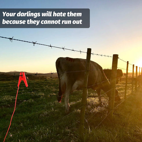 Electric Fence Jump Jumper Wires Alligator Clips Cable Connect and Fencing System Wire Electric Fence Jump with 3 Clips in Red Color...