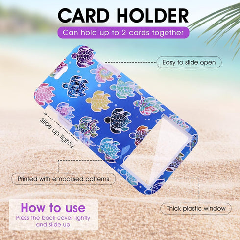 Sea Turtle ID Badge Holder with Lanyard, Marine Life Theme Retractable Badge Reel Clip and Detachable Lanyards with Card Holder Protector for Nurs...