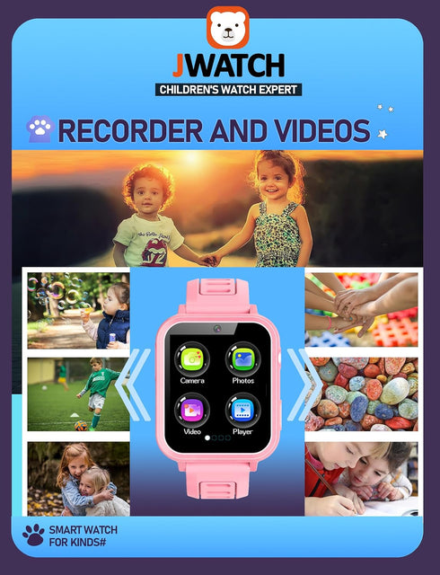 Kids Smart Watch for Boys Girls 6-12 with Pedometer Audio Book Camera Music Player Birthday Present Christmas (Pink...