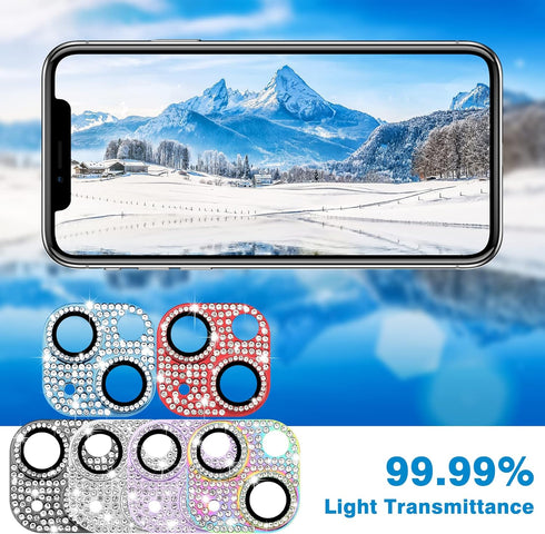 for iPhone 14 and iPhone 14 Plus Camera Lens Protector, Bling 3D Rhinestone Sparkle Diamond 9H Tempered Glass Camera Cover Anti Scratch Shockproof...