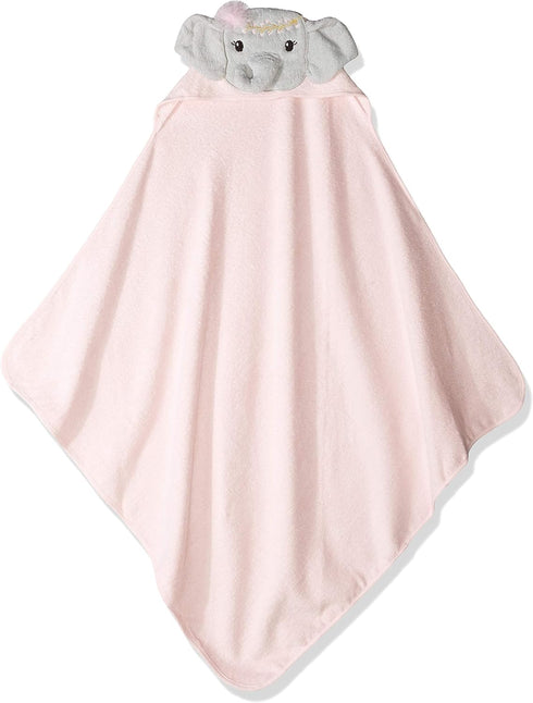 Little Treasure Unisex Baby Cotton Animal Face Hooded Towel, Blossom Elephant, One Size...