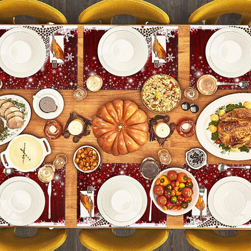 Naanle Winter Holiday Christmas Placemats Set of 4 Christmas Tree with Snowflake Heat-Resistant Washable Table Place Mats for Kitchen Dining Table...
