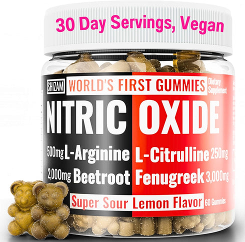 Beets Fenugreek Super Nitric Oxide Gummies w L-Arginine L-Citrulline, Beet Root Chews Chweable Chewables Capsules Pills Supplement Supplements Alt...