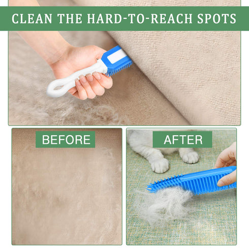 3 Pieces Pet Hair Remove Brush, Akamino Car & Auto Detailing Brush - Hair Lint Remover for Dogs Cats, Rubber Massage Brush for Furniture, Car Inte...