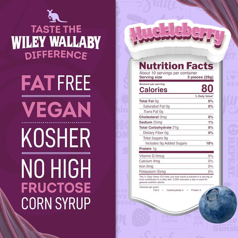 Wiley Wallaby Licorice 10 Ounce Classic Gourmet Soft & Chewy Australian Huckleberry Licorice Candy Twists, 1 Pack...