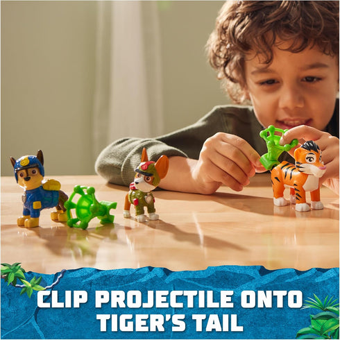 Paw Patrol: Jungle Pups Chase, Tracker & Tiger Action Figures with Projectile Launcher, Kids Toys for Boys and Girls Ages 3 and Up...