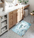 Sea Turtle Bath Rugs for Bathroom, Teal Blue Ocean Beach Coastal Funny Animal Nautical Starfish Fish Non Slip Flannel Bathroom Rug, Dry Fast Water...