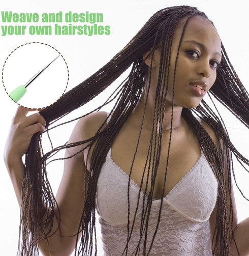 4 Pcs Dreadlock Crochet Hooks for Hair 0.5 mm 0.75 mm Dreadlock Crochet Needle Tools for Locs Braid Hair Weaving Craft Accessories...