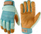 Wells Lamont Women's HydraHyde Water-Resistant Leather Palm Hybrid Work Gardening Gloves, Medium (Pack of 1) (3250M), Blue...