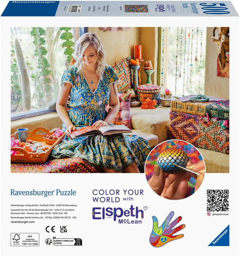 Ravensburger Color Your World Series: Happy Beads 500 Piece Jigsaw Puzzle for Adults - 80695 - Handcrafted Tooling, Made in Germany, Every Piece F...