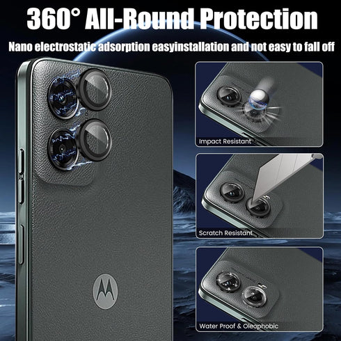 TQLGY 3 Pack Screen Protector for Motorola Moto G 5G 2024 with 3 Pack Camera Lens Protector, Ultra HD Tempered Glass, 9H Hardness, Anti-Scratch, B...