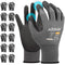 W1 Work Gloves for Men and Women,Touchscreen Working Gloves with Grip,12 Pairs Bulk Pack Mechanic Gloves,PU Coating on Palm & Fingers,Breathable M...