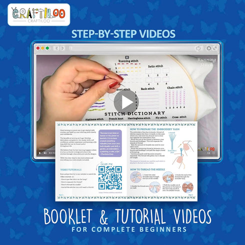 CRAFTILOO Butterfly Embroidery Kits for Adults Butterflies Hand Embroidery kit for Beginners with Stamped Embroidery Patterns Starter Kit. Needlep...