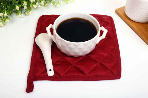 Pot Holders 100% Cotton (Pack of 10) Pot Holder 8" x 8" Square, Solid Red Color Everyday Quality Kitchen Cooking, Heat Resistance!!...
