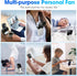 Upgraded 5-in-1 Portable Handheld Fan, Necklace Fan, Mini Desk Fan, Foldable Phone Stand, Emergency Backup Power, Quiet USB Rechargeable Personal ...