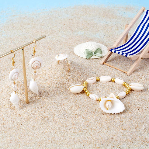 Cheriswelry 210pcs/box 21.5-24.5mm Natural Shell Making Finding Kit Ocean Beach Style Seashell Beads Pendants for DIY Necklace Bracelet Jewelry Ma...