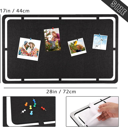 SEG Direct Large Felt Pin Board for Wall, Memo Board 28" x 17", Bulletin Board and Notice Board with 35 Push Pins for Notes, Pictures, Office Home...