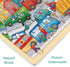 Wooden Puzzle for 3 Year Old with Picture Underneath, 24 Piece Puzzles for Kids Ages 3-5 Traffic Theme, Unique Shape Jigsaw Pieces Preschool Toddl...