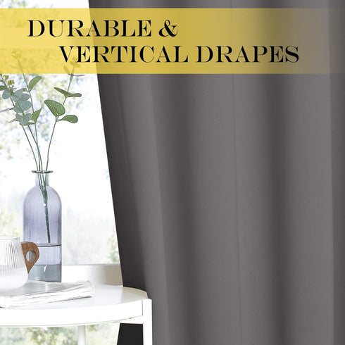 NICETOWN Blackout Curtain Panel for Bedroom - Window Treatment Thermal Insulated Solid Grommet Blackout Drape for Living Room (1 Panel, 52 by 45 i...