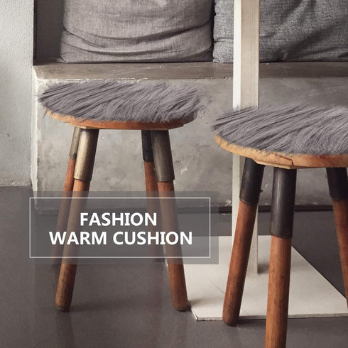 4 Pieces Faux Fox Fur Square Fabric Shaggy Fur Patches Fabric Cuts Chair Cover Seat Cushion Pad for DIY Craft(Gray)...