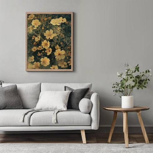 Posterizer 1 pcs-pretty yellow dreamy aesthetic flowers-Floral & Botanical Art-Abstract & Modern Art-Decor for Home & Office- UNFRAMED Wall Art...