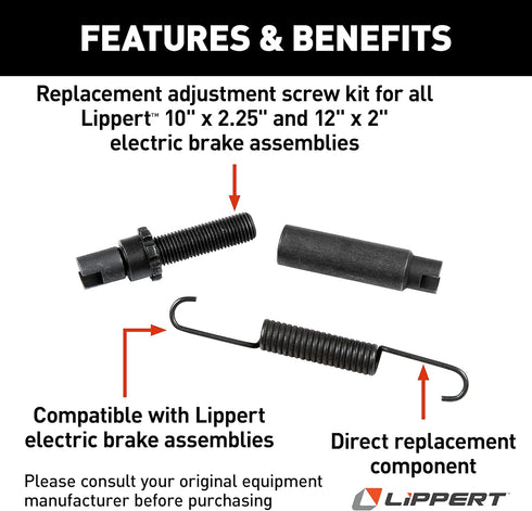 Lippert Replacement Adjustment Screw Kit for RV Trailer Electric Brake Assembly...