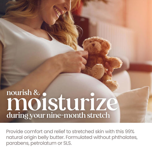 Burt's Bees Mama Belly Butter, Stretch Mark Cream for Pregnancy Massages Body & Reduces Scar Appearance, Prenatal & Postnatal Tummy Skin Care, She...