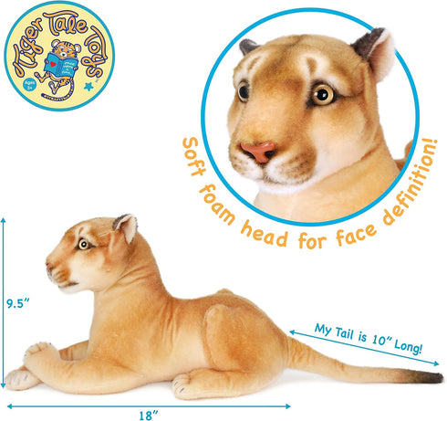 VIAHART Monique The Mountain Lion - 18 Inch (Tail Measurement Not Included) Stuffed Animal Plush - by TigerHart Toys...
