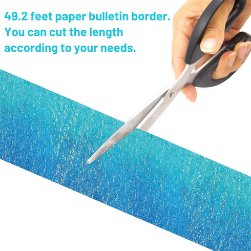 49.2ft Ocean Bulletin Board Border Under The Sea Bulletin Decoration Two Sided Border for Classroom School Decor Family Party Supply...