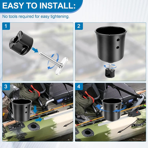Kayak Track/Rail Mount Accessories, Kayak Hardware Kit includes Convertible Knobs, 1-1/2'' T Bolts, Track Nuts, 1-1/4'' Socket Head Cap Screws, Al...