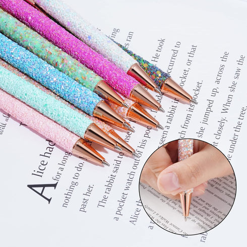 11pcs Fancy Pens Glitter Pens Cute Fun Pretty Pens Metal Retractable Ballpoint Pens Cool Pens for Women Teacher Writing Business Office Gift Suppl...