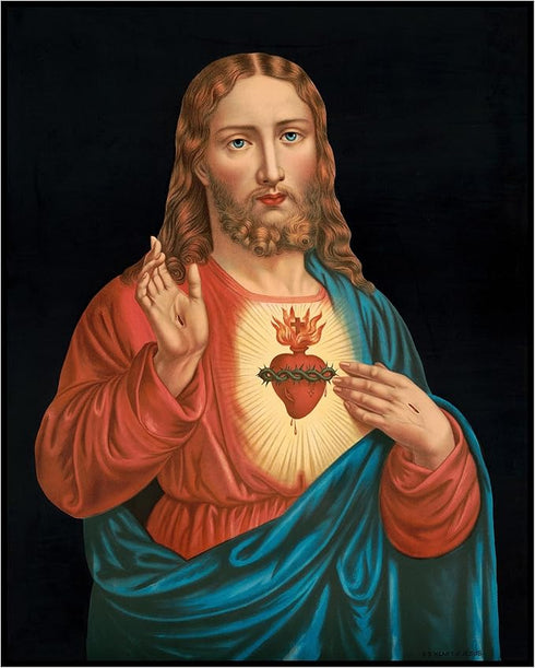 Posterizer 1 pcs-Heart of Jesus painting poster-Religious Posters-Gifts for Christians -Decor for Church, Sunday School Classroom- unframed wall a...