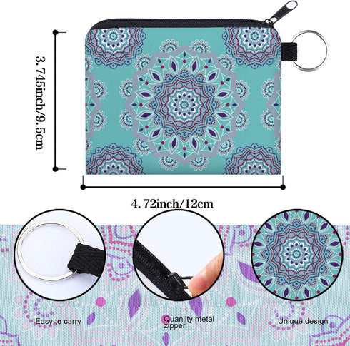 Coin Purse for Women 10 Pack Purse Pouches for Inside Purse Deanfun Mini Change Wallet with Zipper Bulk Keychain Cute Tampon Holder for Women Gift...
