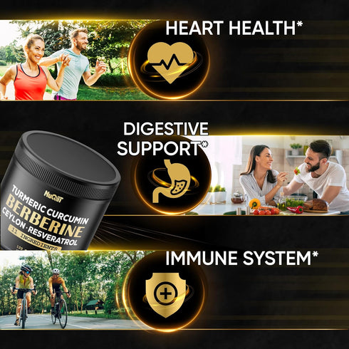 Berberine Supplement 14000mg Turmeric Curcumin 4500mg Trans-Resveratrol 4500mg & More - Support Body Management & Immune System - 120 Capsules...