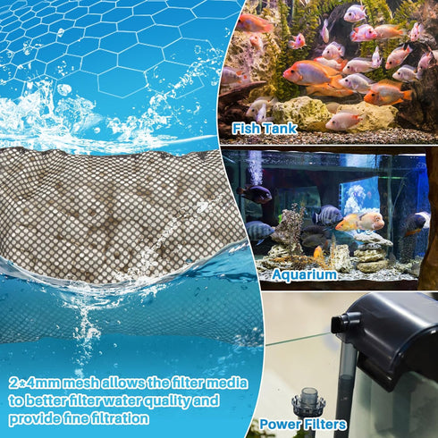 10pcs Aquarium Filter Media Bags - Mesh Filter Bags Reusable Bags With Zipper for Activated Carbon Ceramic Rings Filter Balls Fish Tank Pond 5.9 X...