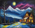 Posterizer 1 pcs- quaint old village-building in nature-night sky 10-Landscape & Nature Art-Floral Botanical Art- Decor for Home & Office- unframe...