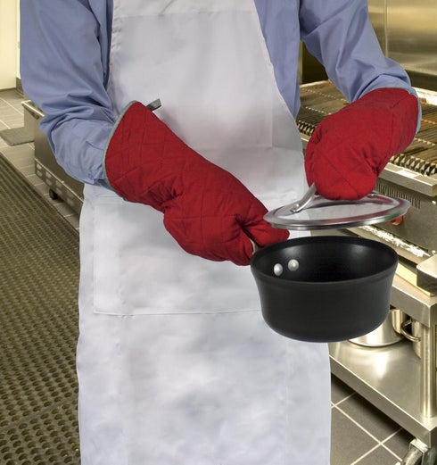 Nouvelle Legende Flame Retardant Quilted Oven Mitts, 17" Heavy-Duty Heat & Burn Protection for Kitchen, BBQ, Grilling, Lab-Tested, Flexible, Overs...
