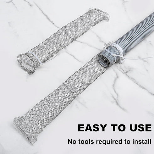 Washing Machine Lint Traps – 24-Pcs Washing Machine Lint Catcher with Cable Ties – Rust-Proof Stainless Steel Mesh Washer Lint Catcher – Drain Hos...