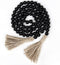 58in Wood Bead Garland with Tassels, Farmhouse Rustic Country Decor Prayer Boho Wall Hanging Decoration (Black)...