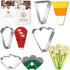 Foose Brand Cookie Cutters 4 Piece Platter Cookie Cutter Set 3 3/8 inTrapezoid, 4 in Teardrop Round, 3 in Clam and 4.5 in Fan Three Bumps, USA Mad...